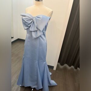 MacDuggal 49701 Satin Powder Blue Formal Evening Dress